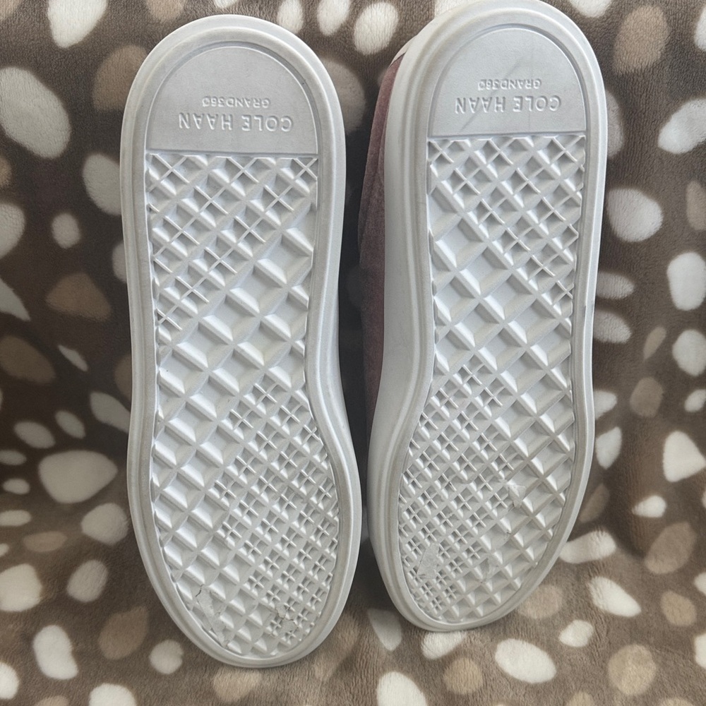 Cole Haan Pink Velvet Lace-Up Sneakers with White Accents - Picture 4 of 5